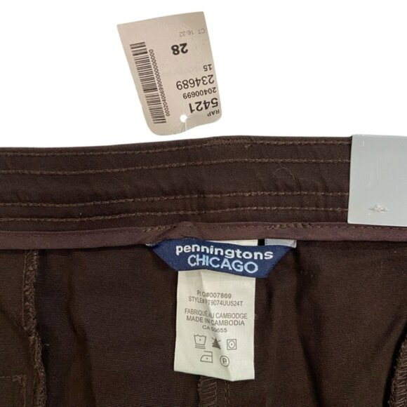 Pennington trouser pants Plus size brown stretch NWT straight leg Chicago size28 - Picture 3 of 9